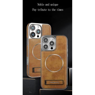 Jinduka Premium PU Leather Magsafe Supported Kickstand Hard Case For iPhone_img_3