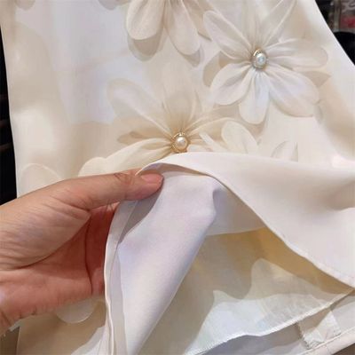 Kids Girls Summer Elegant Pearls Flower Sleeveless Korean Party Skirt (1 to 6 Years)_img_5