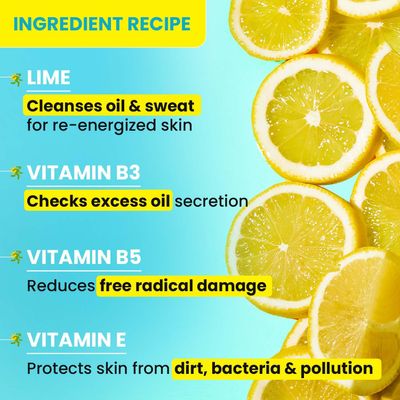 DOT & KEY Lime Rush Sports Face Wash Deep Cleans Oil, Sweat & Dirt For Refreshingly Clean & Oil Free Skin For All Skin Types_img_3