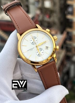 BOSS TWO CHRONO BROWN BELT GOLD CASE WHITE DIAL_img_0