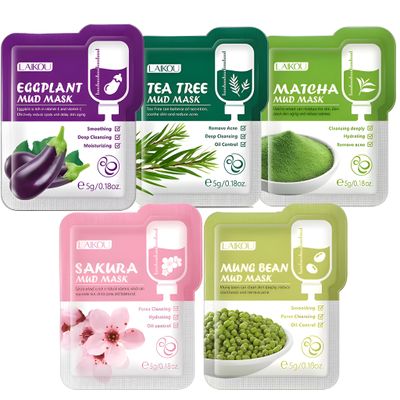 LAIKOU 5 Pcs/Set different flavour deep clean facial mud mask- 5g/Each_img_0