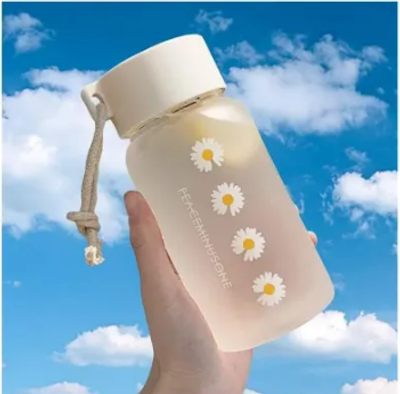 Water Bottle(500 ml), Cute Daisy, Large Capacity, Translucent, Water Bottle, Cup, Mug, Cup, Stylish, Wide Mouth_img_1