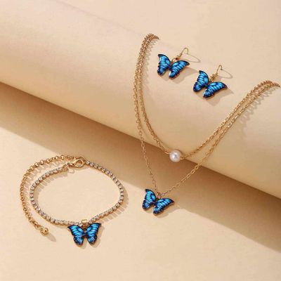 Blue Butterfly jewellery set_img_0