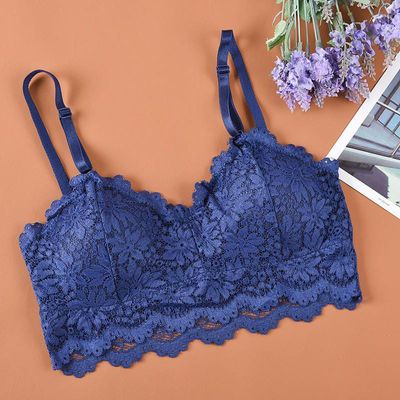 Women's Fashion Wireless BeautifulBack Sexy Full Cup Lace Bra Soft BrassiereUnderwear Lingerie Intimates_img_2