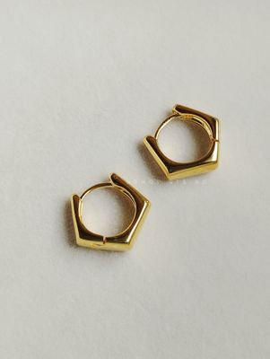 Pentagon hoop earrings EH4 - 1.5 Cm_img_0