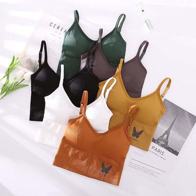 New Ladies Tube Tops Sexy Crop Top Knitted Underwear Backless Camisoles Sports Bra Female Brassiere Tops With Built in Bras_img_0