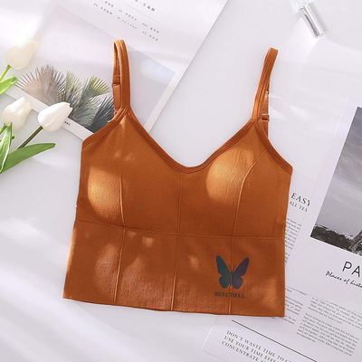 New Ladies Tube Tops Sexy Crop Top Knitted Underwear Backless Camisoles Sports Bra Female Brassiere Tops With Built in Bras_img_3