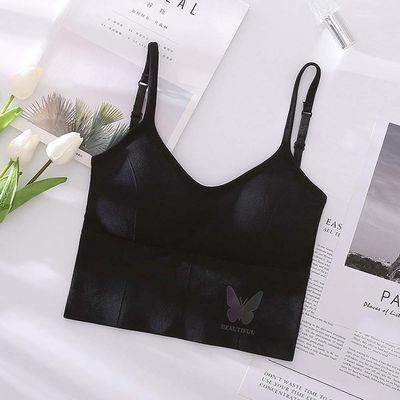 New Ladies Tube Tops Sexy Crop Top Knitted Underwear Backless Camisoles Sports Bra Female Brassiere Tops With Built in Bras_img_5