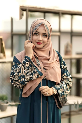 New Exclusive Trendy Borka with Embroidered Hijab – Dubai Cherry Fabric