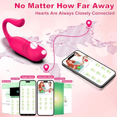 G Spot Egg Vibrators Long Distance App Controlled Thrusting Dildo Vibrator Women Masturbator Sex Toy Massager for Female Couples_img_1