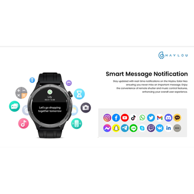 Haylou Solar Neo 1.53 inch Bluetooth Calling Smart Watch (Silicone plus Woven) Strap- Black_img_3