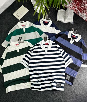 University Stripe Polo T-Shirt (Ash Green)_img_2