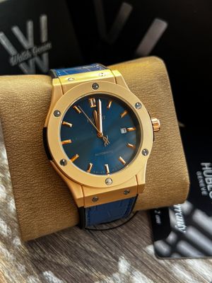 Hublot Classic Fusion Rose Gold Frame Blue Belt Automatic AA_img_0