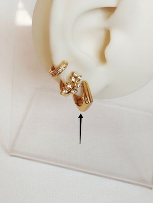 Pentagon hoop earrings EH4 - 1.5 Cm_img_2