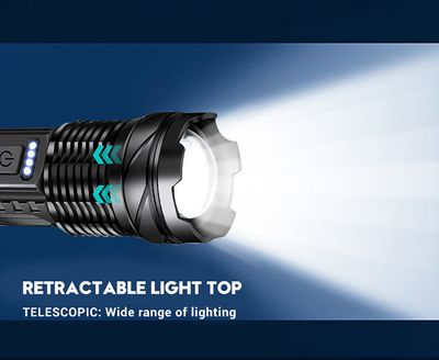 LED Powerful 2600mAh Flashlight Type-c Rechargeable Zoomable Torch Waterproof Camping Hunting Lantern_img_6