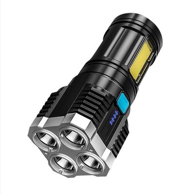 4-Core Flashlight Super Bright Rechargeable Flashlight Multi LED Long-Range Spotlight COB Light for Outdoor Fishing_img_2
