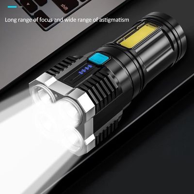 4-Core Flashlight Super Bright Rechargeable Flashlight Multi LED Long-Range Spotlight COB Light for Outdoor Fishing_img_5