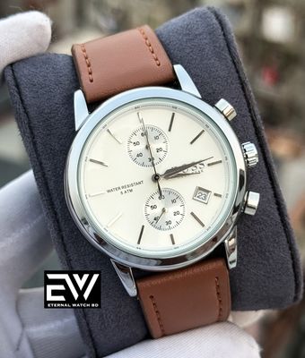 BOSS TWO CHRONO BROWN BELT WHITE DIAL_img_0