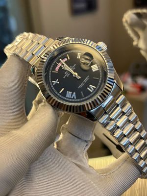 Rolex Day Date Silver Black Dial_img_0