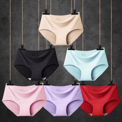 High Quality Seamless Underwear For Ladies Mature Women Seamless Ice Silk Panties Woman Underwear_img_0