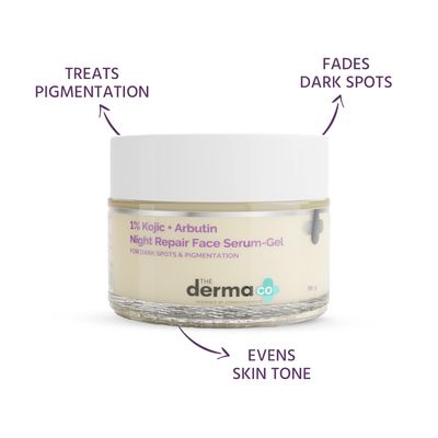 The Derma Co. 1% Kojic + Arbutin Night Repair Face Serum-Gel – For Dark Spots & Uneven Skin Tone_img_2