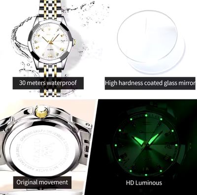 OLEVS 9931 Ladies Chain Watch- Silver Dial- Silver Bezel- Silver+Golden Chain- TF Code OL922CF_img_4