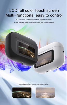 Airpods A9 Pro Earbuds TWS In-Ear Earbuds ANC/ENC Wireless Earphones LED Touch Screen Display Noise Cancelling LED Alarm Clock_img_4