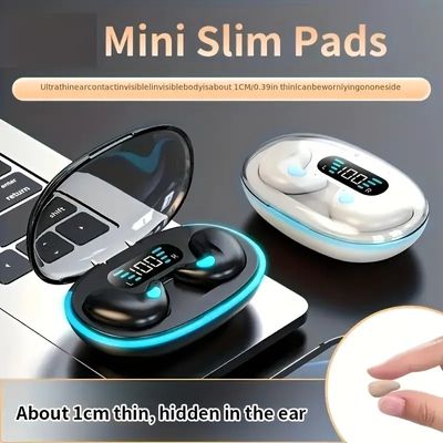 X55 TWS Wireless Bluetooth Earbuds Painless Wear Thin Non-in -ear Headphones Handfree Calling Driving Earphones Cancelling Headset with LED Display Box and Microphone_img_3