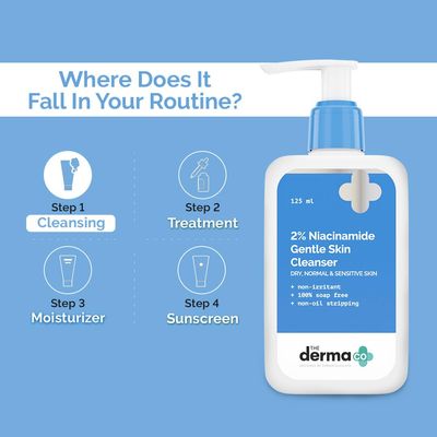 The Derma Co. 2% Niacinamide Gentle Skin Cleanser – For Sensitive, Dry & Normal Skin (125ml)_img_4