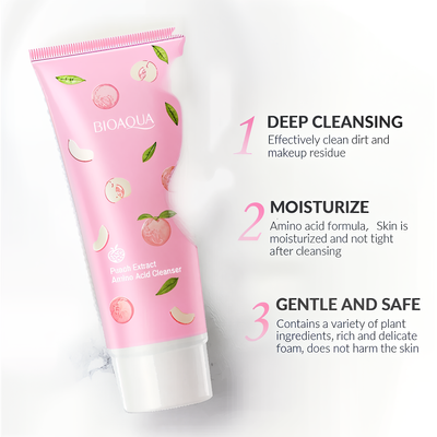BIOAQUA Face Wash Peach Extract Amino Acid Cleanser. 100g-_img_0
