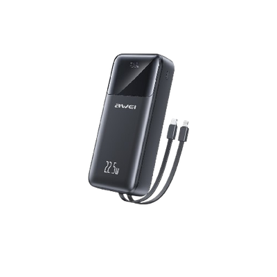 AWEI P107K 20000mAh PD22.5W Power Bank With Built-in Cable_img_0