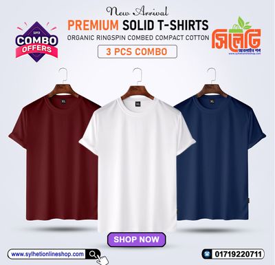 3 pcs Premium Solid T-Shirt Combo Offer_img_0