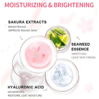 LAIKOU (Skin rejuvenation/Sakura/Seaweed/Snail/Matcha ) Sleeping Mask 5 Pcs face mask_img_3