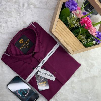 Solid China Maicro Fabrics Shirt For Men's_img_1