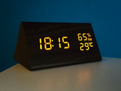 Wooden digital electronic alarm clock triangle wooden clock creative voice control LED can display temperature and humidity_img_2