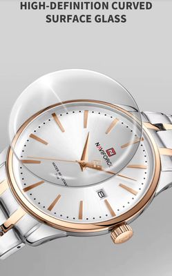Naviforce 9230 Gents Chain Watch- Silver Dial- Rose Golden Bezel- Silver+Rose Golden Chain- TF Code NF918CM_img_11