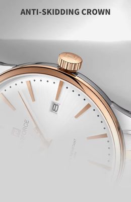 Naviforce 9230 Gents Chain Watch- Silver Dial- Rose Golden Bezel- Silver+Rose Golden Chain- TF Code NF918CM_img_12