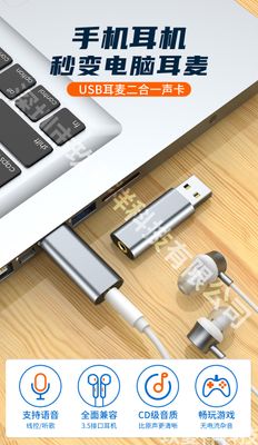 USB Audio Adapter Sound Card - USB to 3.5mm (combo Port) Headphone and Mic Converter for Enhanced PC Audio Experience_img_3
