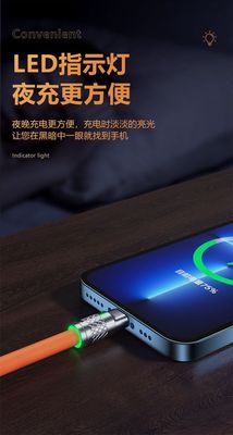 Original  3-In-1  120W 6A Super Fast Charging Cable Liquid Silicone Fast Charging Data Cable For Micro USB Type-C Iphone With Indication Light_img_14