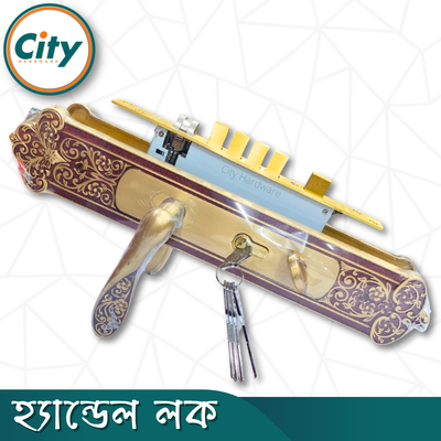 উচ্চ সুরক্ষা বড় আকারের হ্যান্ডেল লক সম্পূর্ণ পিতলের হ্যান্ডেল লক অতিরিক্ত নব সিস্টেম সহ প্রধান দরজার লক Door Lock_img_1
