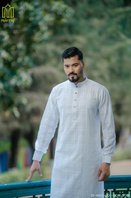 Exclusive White Panjabi with Sophisticated Double Strap_img_0