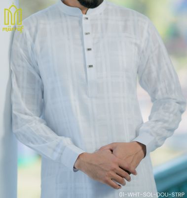 Exclusive White Panjabi with Sophisticated Double Strap_img_2