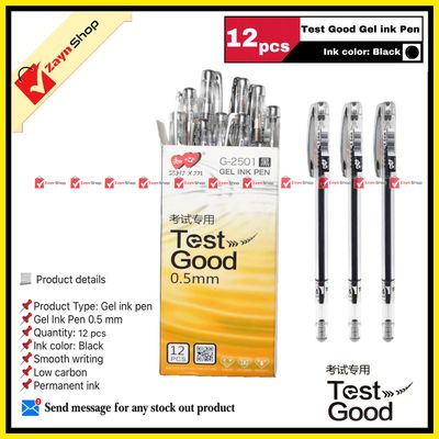 Test Good Gel Pen Black ink 0.5mm 12pcs_img_0