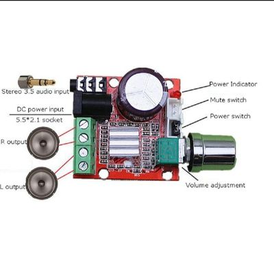 12V Mini Hi-Fi PAM8610 Audio Stereo Amplifier Board 2X10W Dual Channel D Class Lowest_img_0