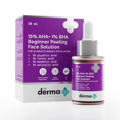 The Derma Co 15% AHA 1% BHA Beginner Peeling Face Solution-(30ml)