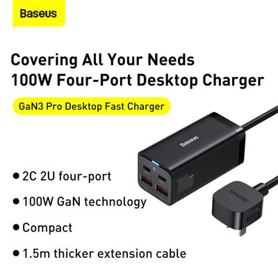 Baseus GaN Charger GaN3 Pro Desktop Fast Charger 2U 2C 100W_img_3