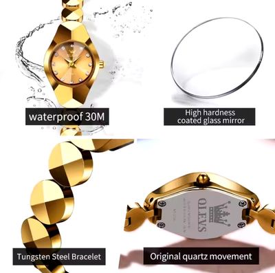 OLEVS 7007 Ladies Chain Watch- Golden Dial- Golden Bezel- Golden Chain- TF Code OL920CF_img_11