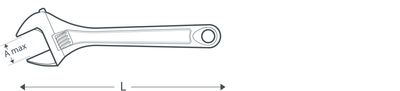 CROWN Professional Adjustable wrenches ( 6" | 8" | 10" | 12" ), Carbon steel; CPHWA-CNA06_img_3