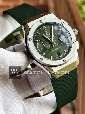 HUBLOT CLASSIC FUSION SILVER CASE GREEN BELT GREEN DIAL_img_1