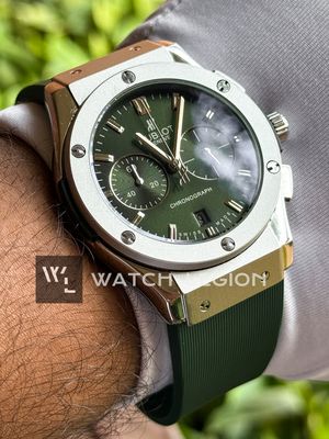 HUBLOT CLASSIC FUSION SILVER CASE GREEN BELT GREEN DIAL_img_2